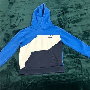Puma Blue and White Hoodie with Black Accent